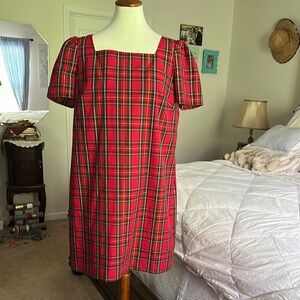 Sail to Sable Red Plaid Dress